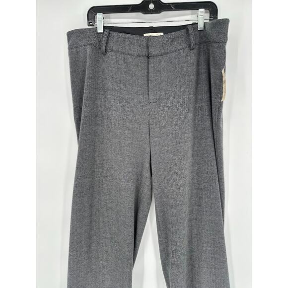 Coldwater Creek Womens Pants Menswear Ponte Trouser Knit Herringbone Grey W18 - Picture 2 of 12